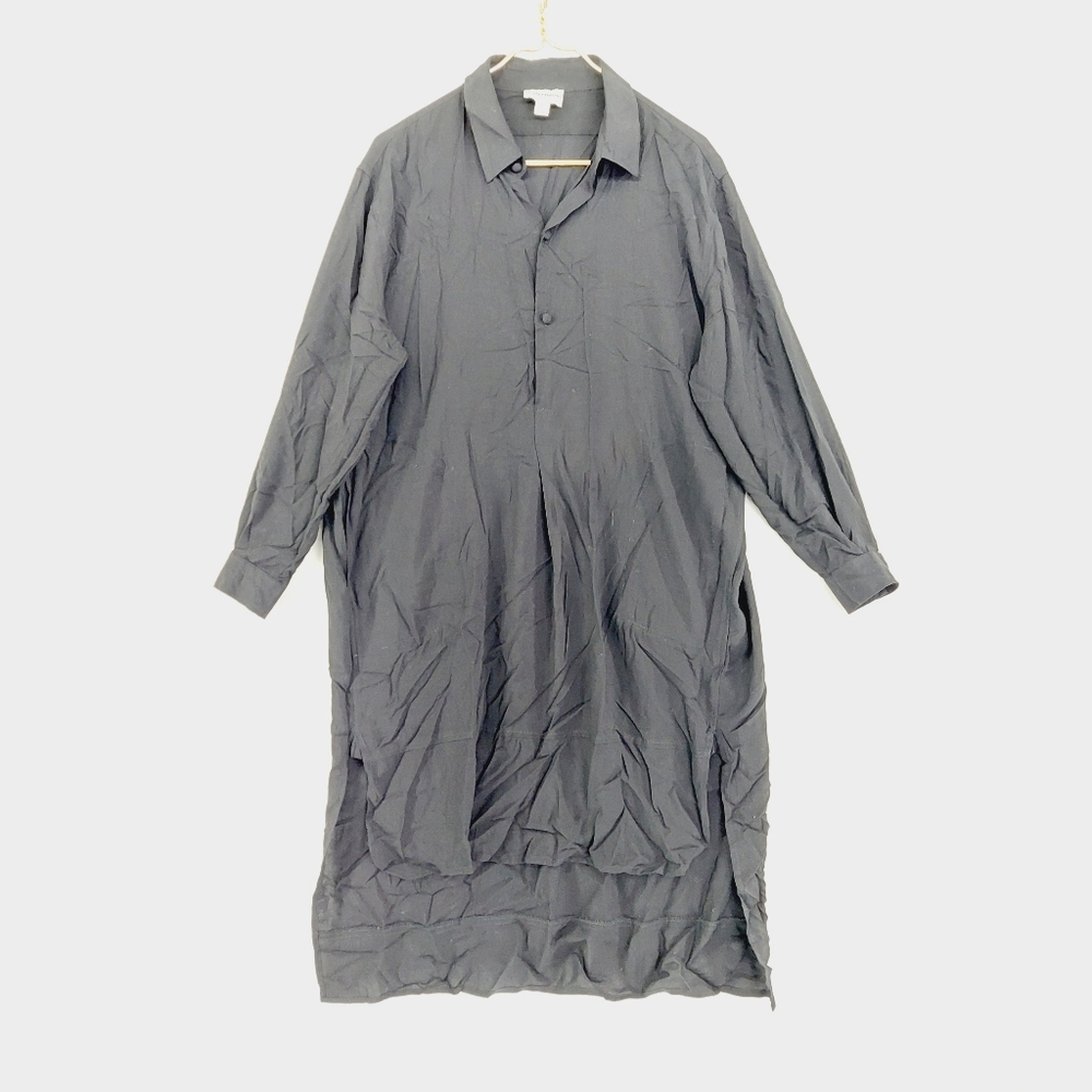 New Fern Finds Rayon Lightweight Long Sleeve Pockets Shirt Tunic Dress P2331